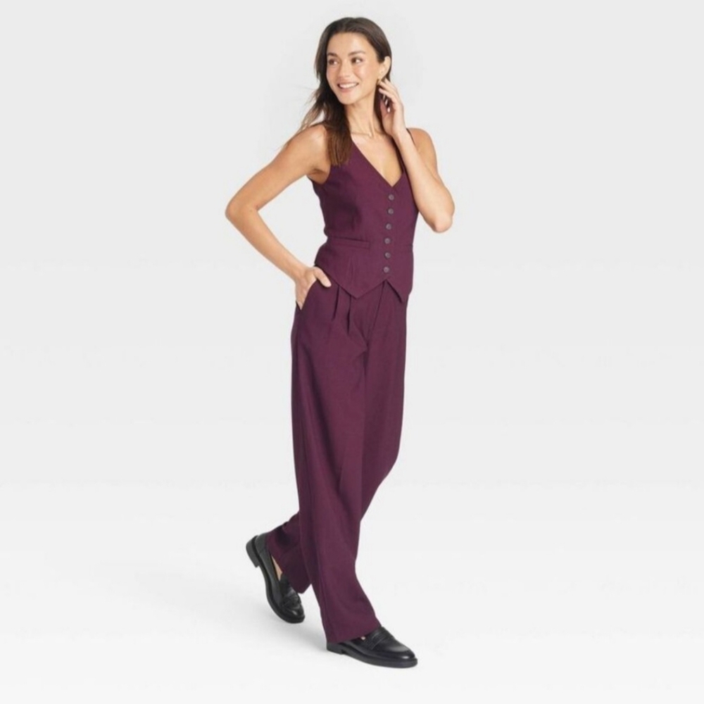 Women's Burgundy Trousers